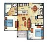 Two bedroom floor plan